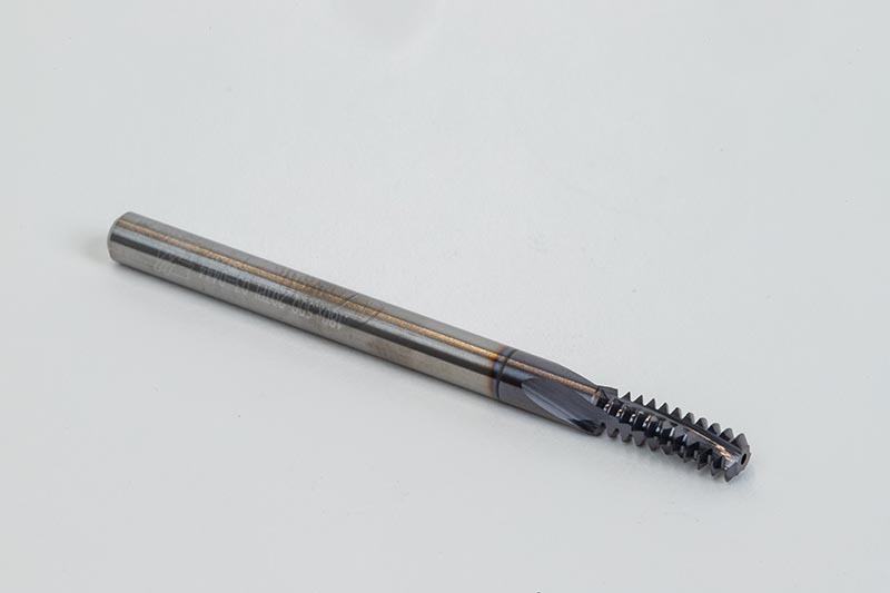 1/4"-20 UNC Parallel Internal Carbide Thread Mill, 3/16" Shank x 1/2" Thread Length, 3 Flute, TiAlN Coated, TSC