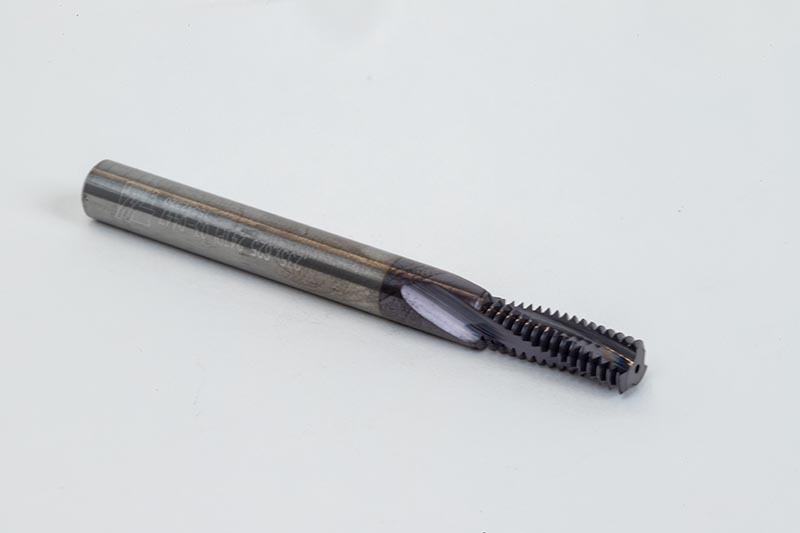 5/16"-24 UNF Parallel Internal Carbide Thread Mill, 1/4" Shank x 5/8" Thread Length, 3 Flute, TiAlN Coated, TSC