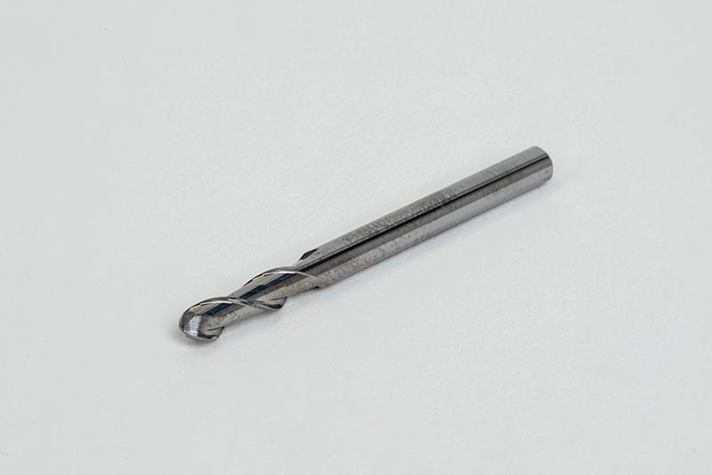 1/8" Dia. Carbide Ball End Mill, 2 Flute, Uncoated, 1/8" Smooth Shank x 3/8" LOC, HSAM1