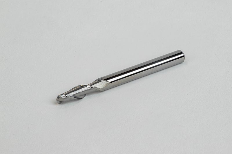 3/16" Dia. Carbide Ball End Mill, 2 Flute, Uncoated, 3/16" Smooth Shank x 7/16" LOC, HSAM1