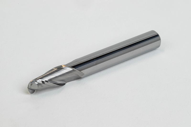 5/16" Dia. Carbide Ball End Mill, 2 Flute, Uncoated, 5/16" Smooth Shank x 13/16" LOC, HSAM1
