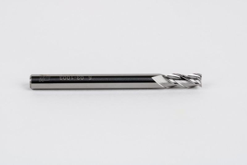5mm Ø Carbide End Mill, 3 Flute, Uncoated, 5mm Shank x 12mm LOC, Square Profile, HSAM2