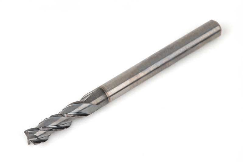 1/8" Ø Carbide End Mill, 3 Flute, DLC Coated, 1/8" Shank x 3/8" LOC, 0.01" Radius, HSAM2