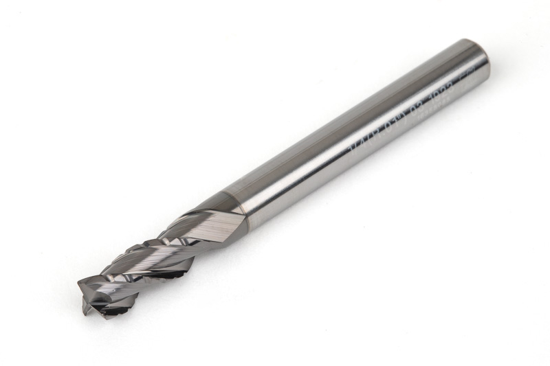 1/4" Ø Carbide End Mill, 3 Flute, DLC Coated, 1/4" Shank x 5/8" LOC, 0.01" Radius, HSAM2