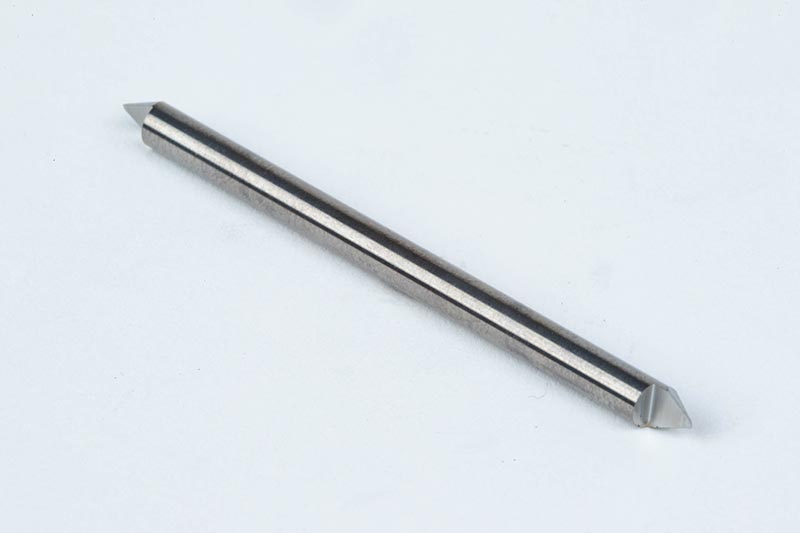 Carbide Engraving Cutter, Double End, 1 Flute, Uncoated, 1/8" Smooth Shank x 1/8" LOC, 0.021" Radius