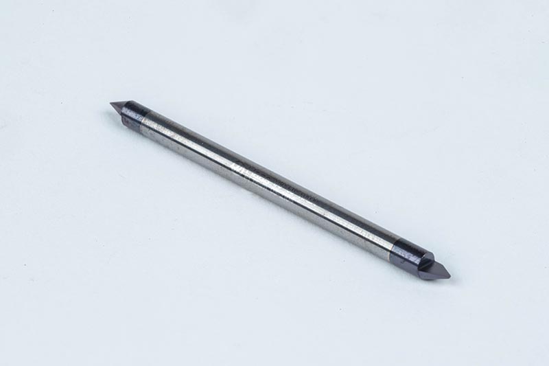 Carbide Engraving Cutter, Double End, 1 Flute, TiAlN Coated, 1/8" Smooth Shank x 1/8" LOC, 0.021" Radius