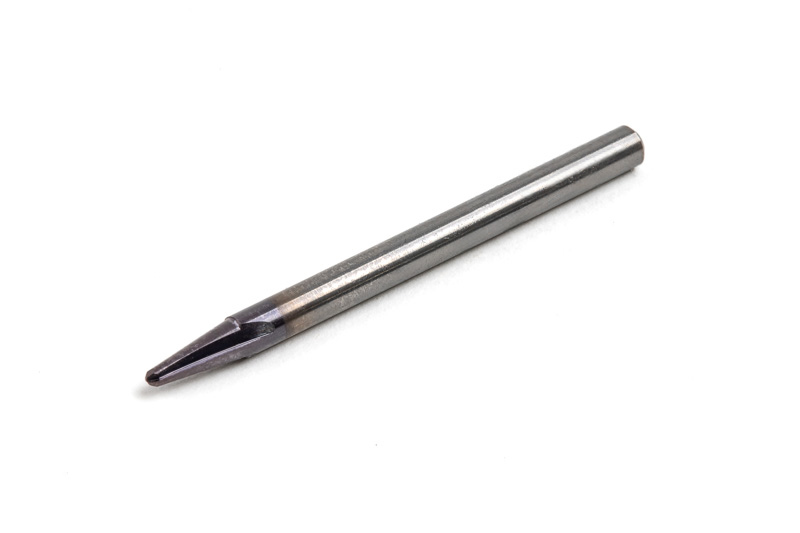 Carbide Engraving Tapered Ball End Mill, 2 Flute, TiAlN Coated, 3mm Smooth Shank x 6.81mm LOC, 0.75mm Radius