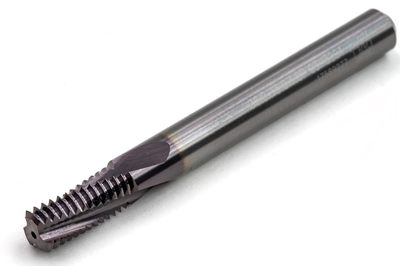 M8x1.0 MF Parallel Internal Carbide Thread Mill, 6mm Shank x 13mm Thread Length, 3 Flute, TiAlN Coated, TSC