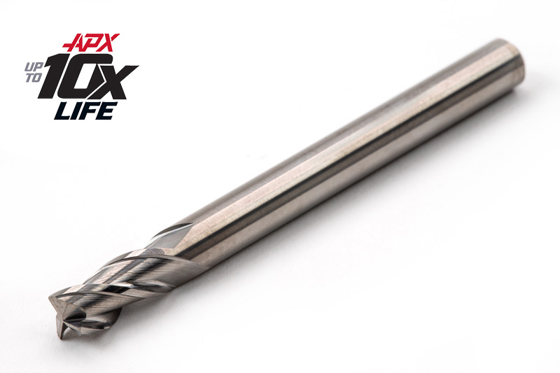 5mm Ø Carbide APX HP End Mill, 3 Flute, Uncoated, 5mm Shank x 10mm LOC, 0.25mm Radius, HSAM2